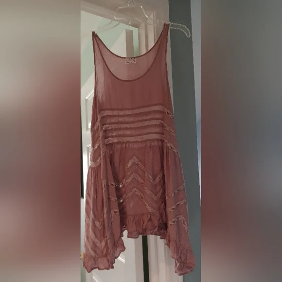 Intimately Free People XS Dusty Purple Voile Lace Polka Dot Trapeze Slip Dress - Picture 11 of 11